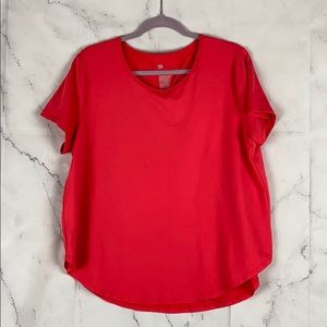 All in Motion Rose Color Curved Hem Athletic Top XXL